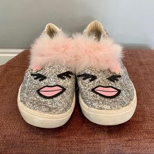 Kidpik Girls sparkle slide on sneakers - size 2